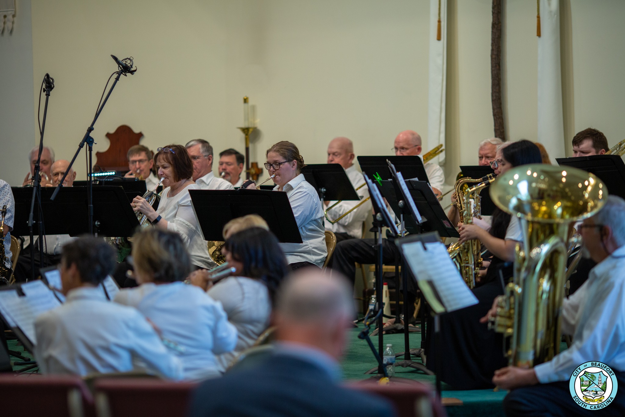 French horn players highlighted in concert